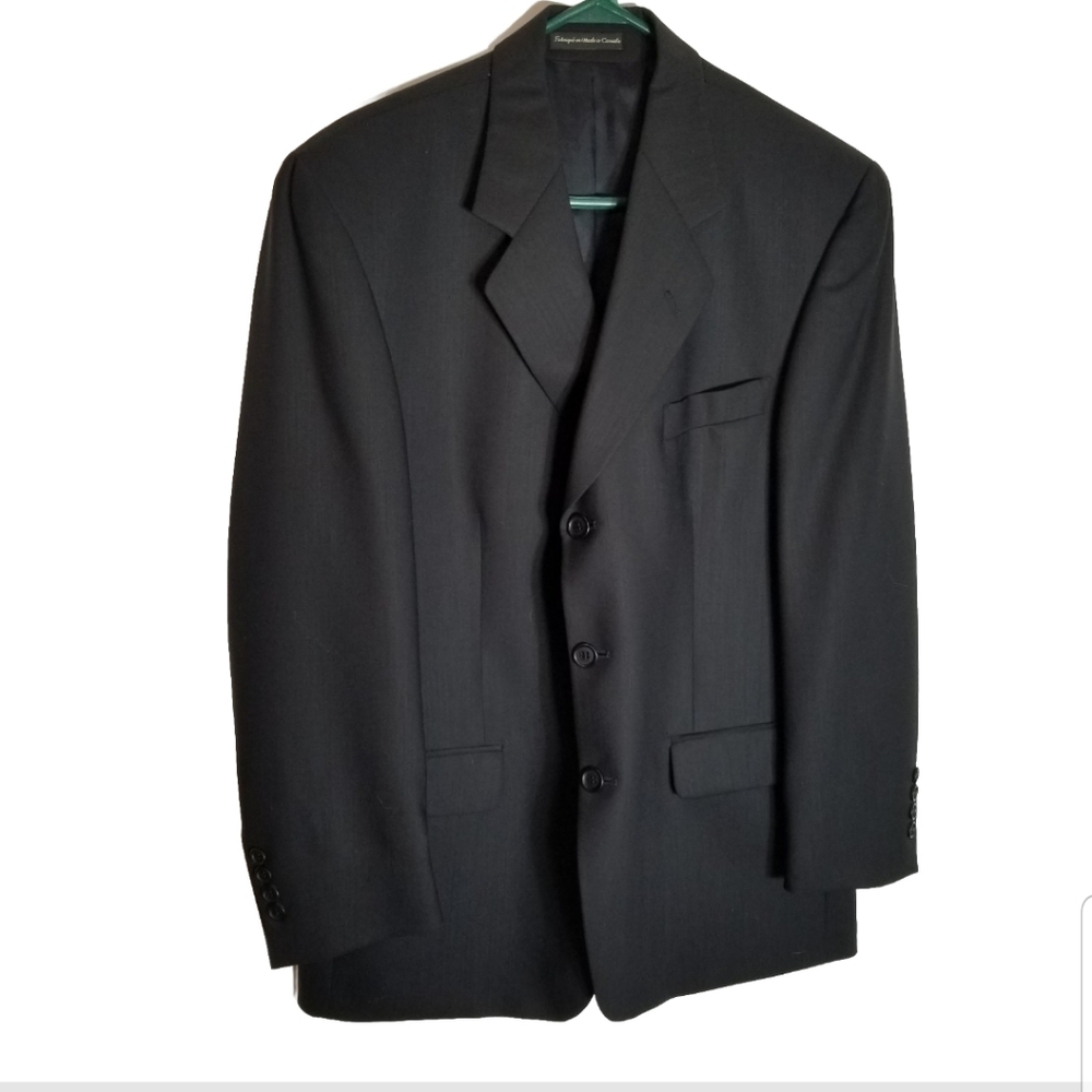 Joseph & Feiss Blazer Men's 40S Black 100% Wool Sport Coat Suit Jacket